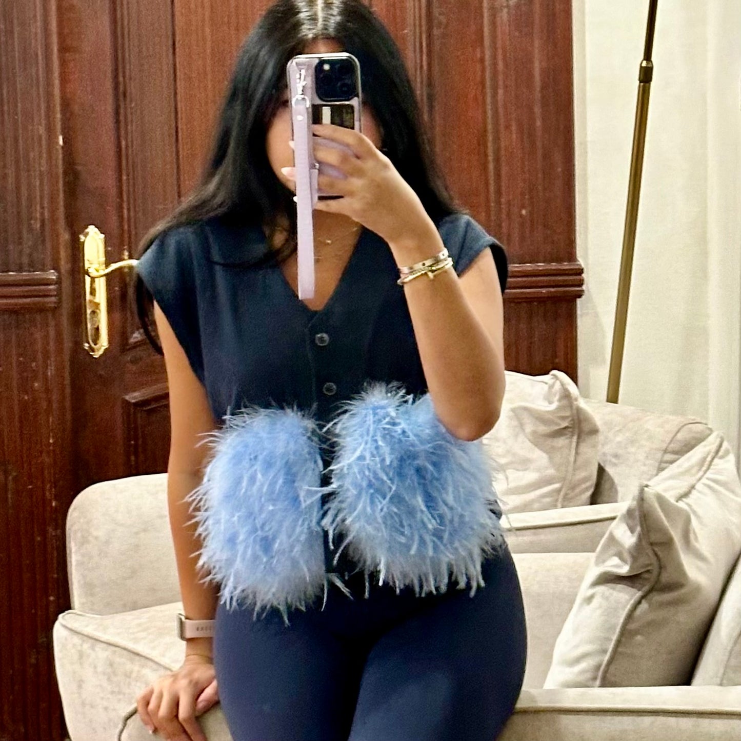 Feathery pocket vest