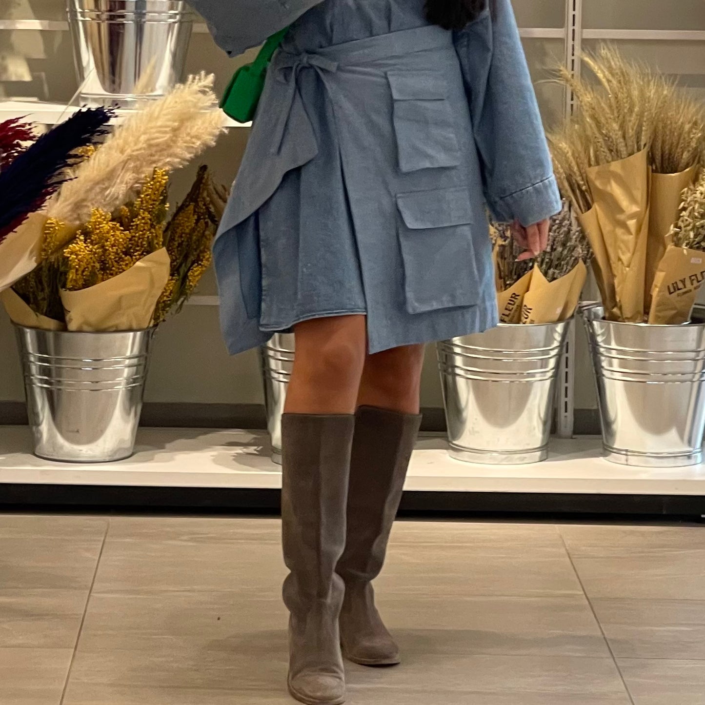 Cargo Denim mini skirt